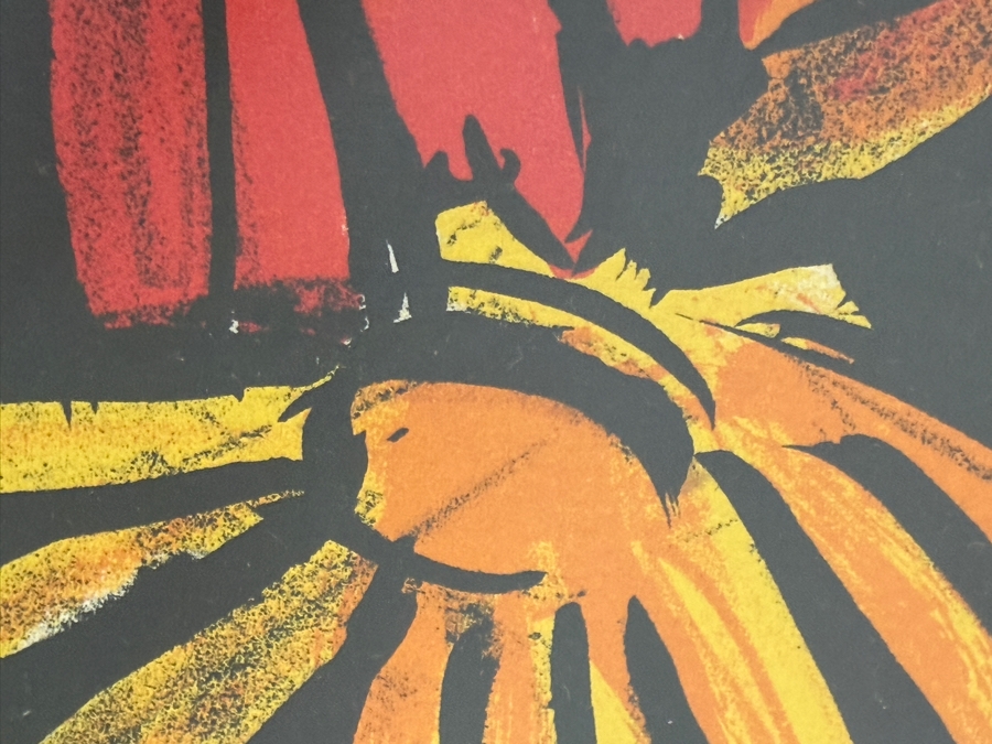 Bernard Buffet (1928-1999, French) Signed Artist Proof Expressionist Color Lithograph Titled 'Marguerites' (Daisies) 1977 Pencil Signed Lower Right 19' X 27' Framed 26.5' X 35' [Photo 9]