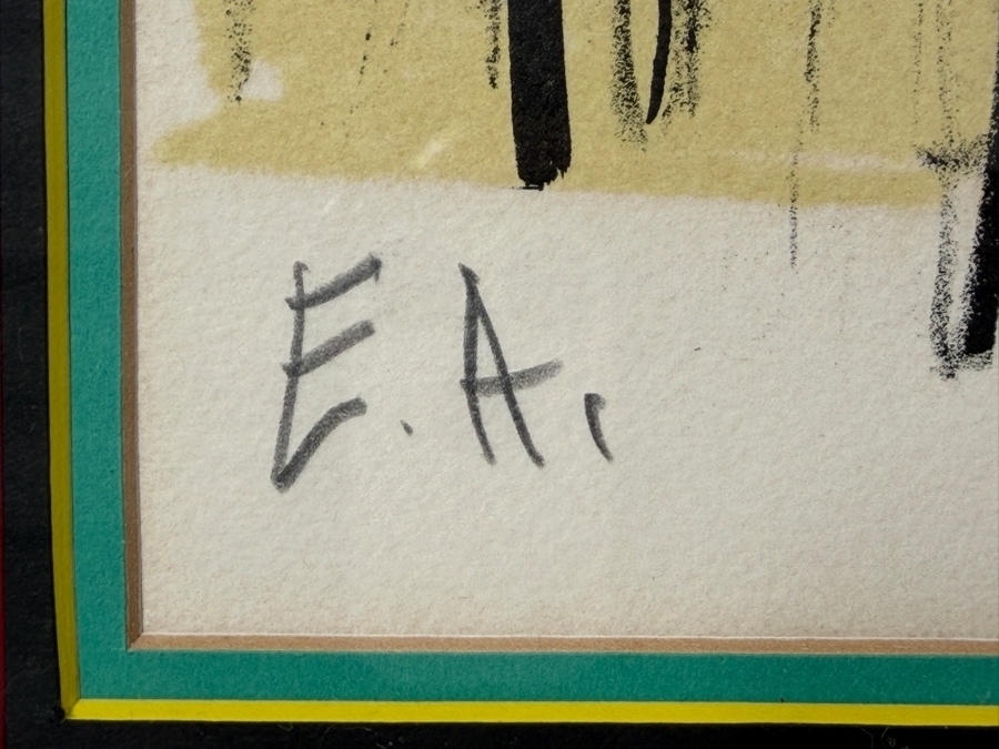 Bernard Buffet (1928-1999, French) Signed Artist Proof Expressionist Color Lithograph Titled 'Marguerites' (Daisies) 1977 Pencil Signed Lower Right 19' X 27' Framed 26.5' X 35' [Photo 7]