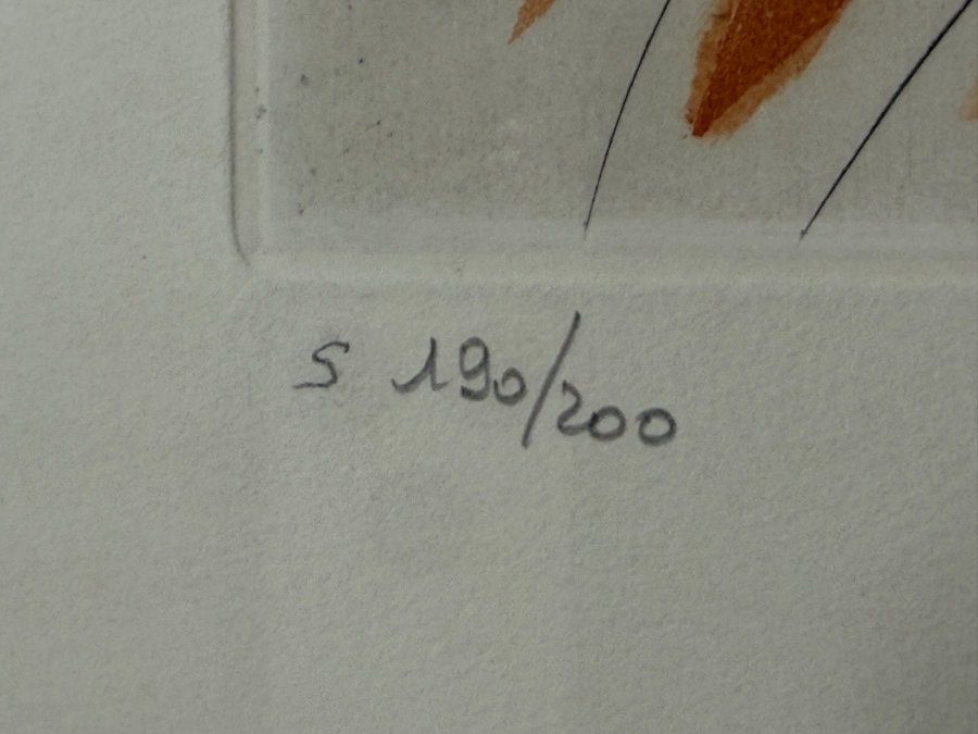 Salvador Dali (1904-1989, Spanish) Signed Hand-Colored Etching With Gilding Titled 'Song Of Songs: King Solomon' 1971 Pencil Signed Lower Right And Numbered S 190 Of 200 12'W X 20'H Framed 22.5'W X 30.5'H [Photo 10]