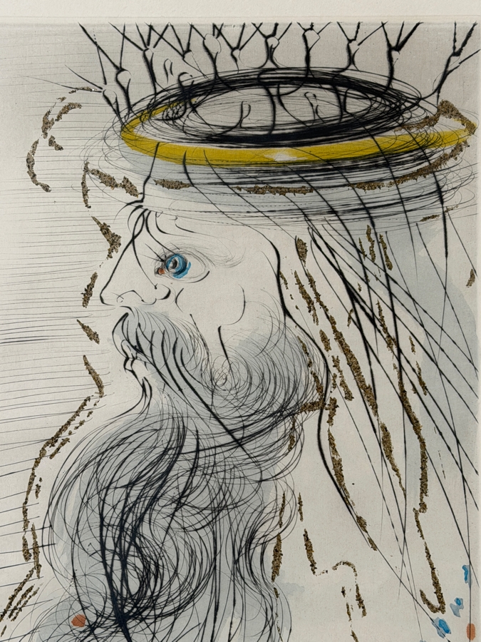 Salvador Dali (1904-1989, Spanish) Signed Hand-Colored Etching With Gilding Titled 'Song Of Songs: King Solomon' 1971 Pencil Signed Lower Right And Numbered S 190 Of 200 12'W X 20'H Framed 22.5'W X 30.5'H [Photo 5]