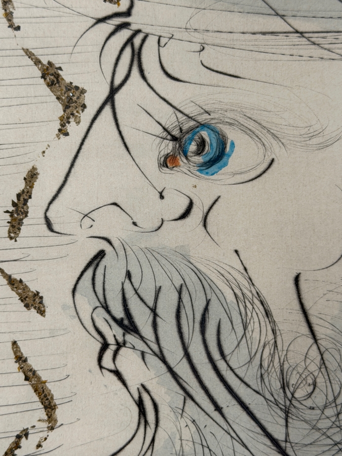 Salvador Dali (1904-1989, Spanish) Signed Hand-Colored Etching With Gilding Titled 'Song Of Songs: King Solomon' 1971 Pencil Signed Lower Right And Numbered S 190 Of 200 12'W X 20'H Framed 22.5'W X 30.5'H [Photo 7]