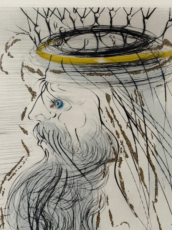 Salvador Dali (1904-1989, Spanish) Signed Hand-Colored Etching With Gilding Titled 'Song Of Songs: King Solomon' 1971 Pencil Signed Lower Right And Numbered S 190 Of 200 12'W X 20'H Framed 22.5'W X 30.5'H [Photo 4]