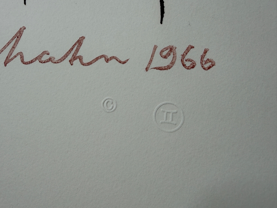 Ben Shahn (1898-1969, American) Hand Signed Limited Edition Lithograph Titled 'Levana' 1966 Signed Lower Right And Numbered 68 Of 125 22'W X 30'H [Photo 4]