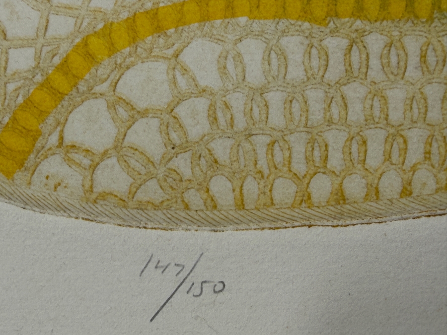 Amram Ebgi (B. 1939, Israeli/American) Hand Signed Limited Edition Embossed Lithograph Titled 'Animals Board The Ark' Pencil Signed Lower Right Numbered 147 Of 150 26' X 38' [Photo 9]