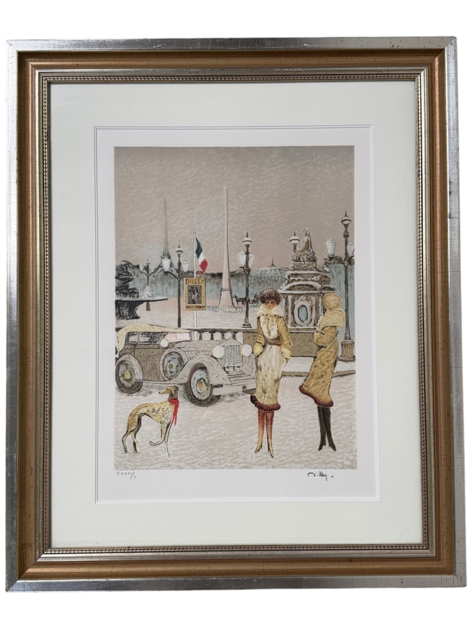 Ramon Dilley (B. 1933, Spanish/French) Hand Signed Limited Edition Lithograph Titled 'Place De La Concorde France' Pencil Signed Lower Right Numbered XXXXI/L 17.5'W X 24'H Framed 28.5'W X 34.5'H [Photo 2]