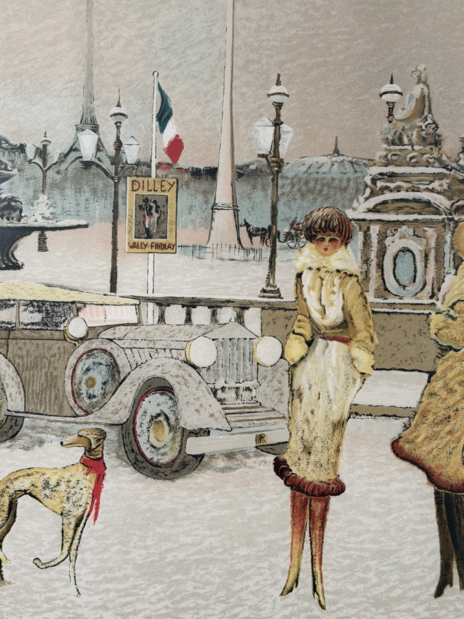 Ramon Dilley (B. 1933, Spanish/French) Hand Signed Limited Edition Lithograph Titled 'Place De La Concorde France' Pencil Signed Lower Right Numbered XXXXI/L 17.5'W X 24'H Framed 28.5'W X 34.5'H [Photo 5]