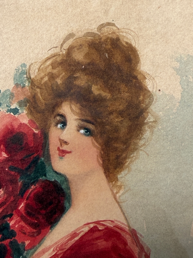 Henrietta Dunn Mears (1877-1970, American) Original Watercolor On Paper Signed Lower Right 9 X 16 In Antique Gilt Frame 13 X 20 [Photo 6]