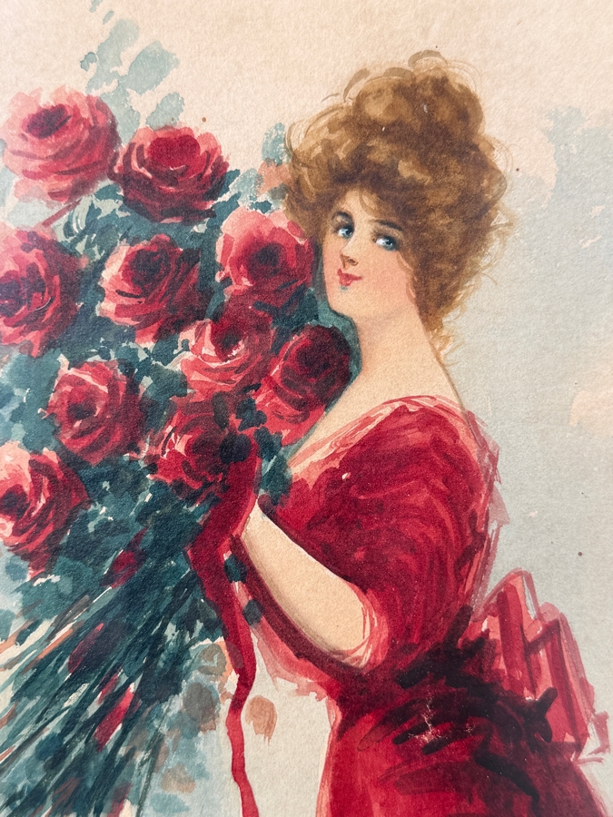 Henrietta Dunn Mears (1877-1970, American) Original Watercolor On Paper Signed Lower Right 9 X 16 In Antique Gilt Frame 13 X 20 [Photo 4]