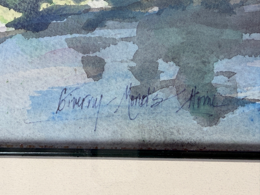 Margaret McMullan Original Landscape Watercolor Painting On Paper Titled 'Giverny Monet's Home' Dated 1990 Signed Lower Left 38 X 23 Framed 47 X 32 Retails $10,000+
 [Photo 6]