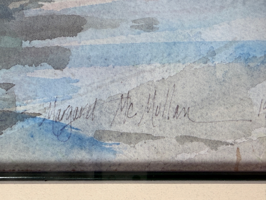 Margaret McMullan Original Landscape Watercolor Painting On Paper Titled 'Giverny Monet's Home' Dated 1990 Signed Lower Left 38 X 23 Framed 47 X 32 Retails $10,000+
 [Photo 8]