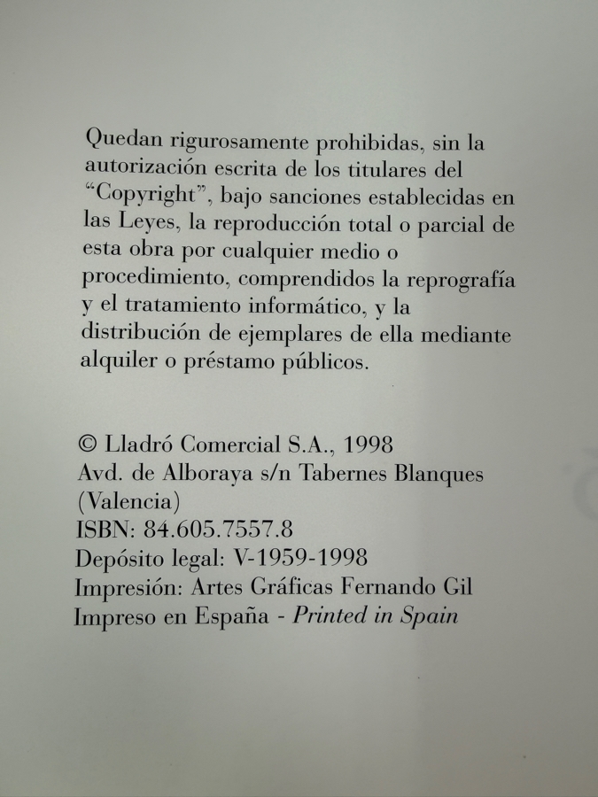 Vintage 1998 Hardcover Book Lladro La Voluntad Creadora Printed In Spain [Photo 2]