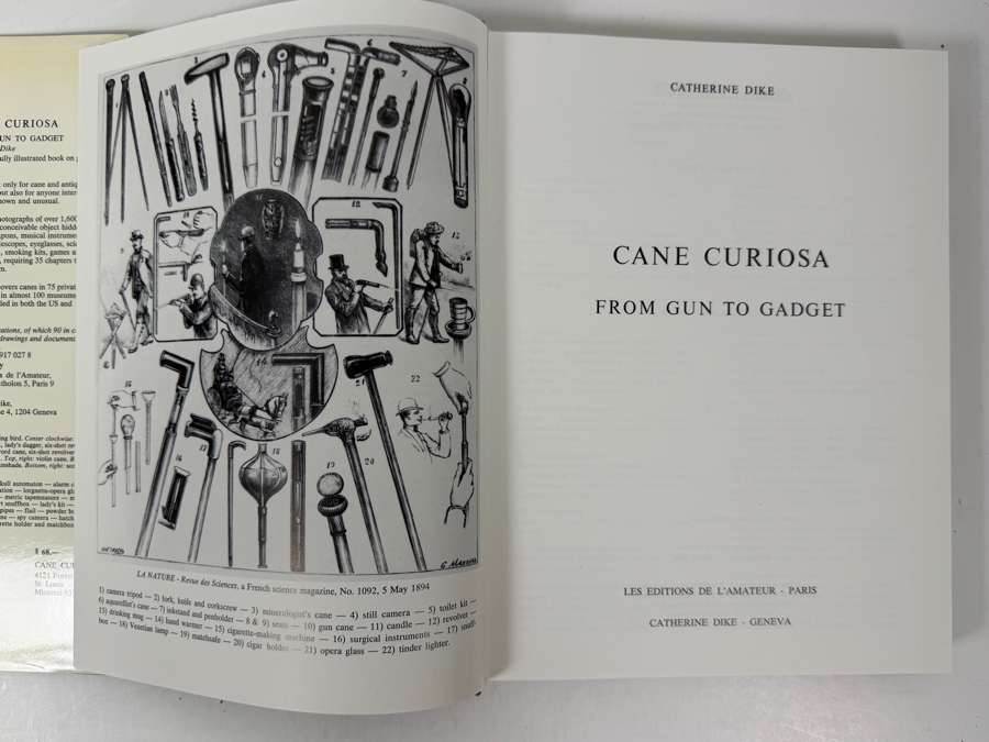 Vintage 1983 Hardcover Book Cane Curiosa: From Gun To Gadget By Catherine Dike [Photo 3]
