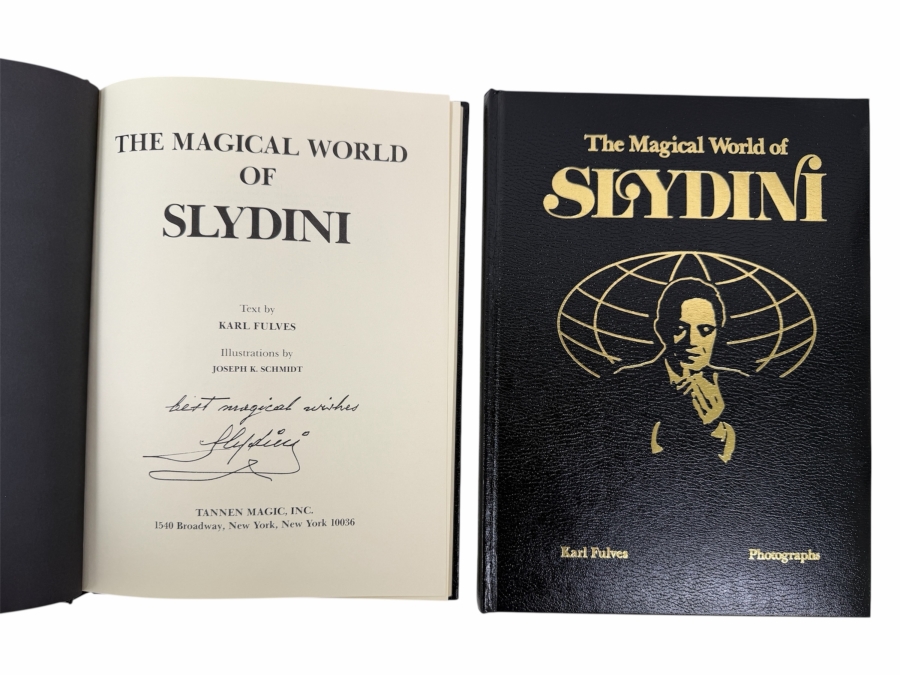 The Magical World Of Slydini Hardcover Magic Books Two Volumes: Both Text And Photographs Volumes - Text Volume Is Hand Signed By Slydini 'Best Magical Wishes: Slydini'