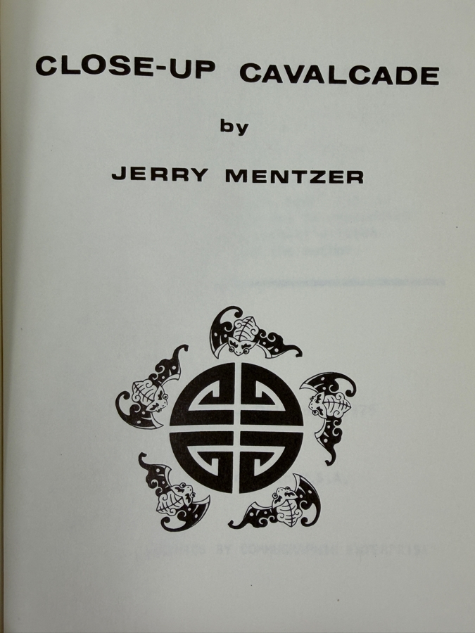 Vintage 1975 Third Printing Hardcover Book Close-Up Cavalcade By Jerry Mentzer [Photo 2]