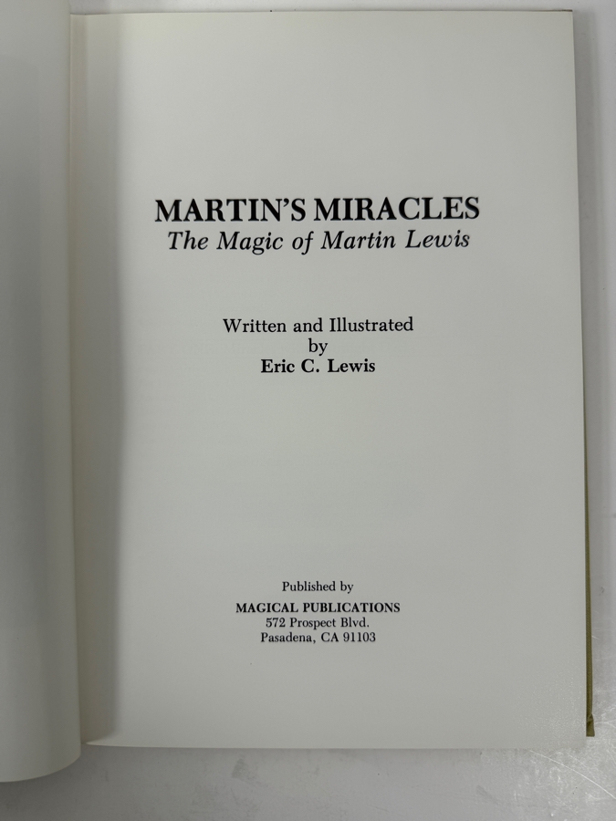 Vintage 1985 First Edition Hardcover Book Martin's Miracles: The Magic Of Martin Lewis By Eric C. Lewis Published By Magical Publications [Photo 4]