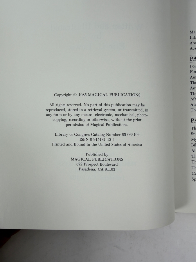 Vintage 1985 First Edition Hardcover Book Martin's Miracles: The Magic Of Martin Lewis By Eric C. Lewis Published By Magical Publications [Photo 6]