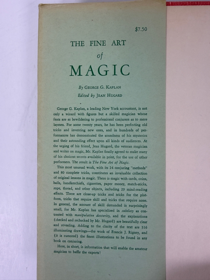 Vintage 1948 First Edition Hardcover Book The Fine Art Of Magic By George G. Kaplan Edited By Jean Hugard Published By The Fleming Book Company [Photo 2]