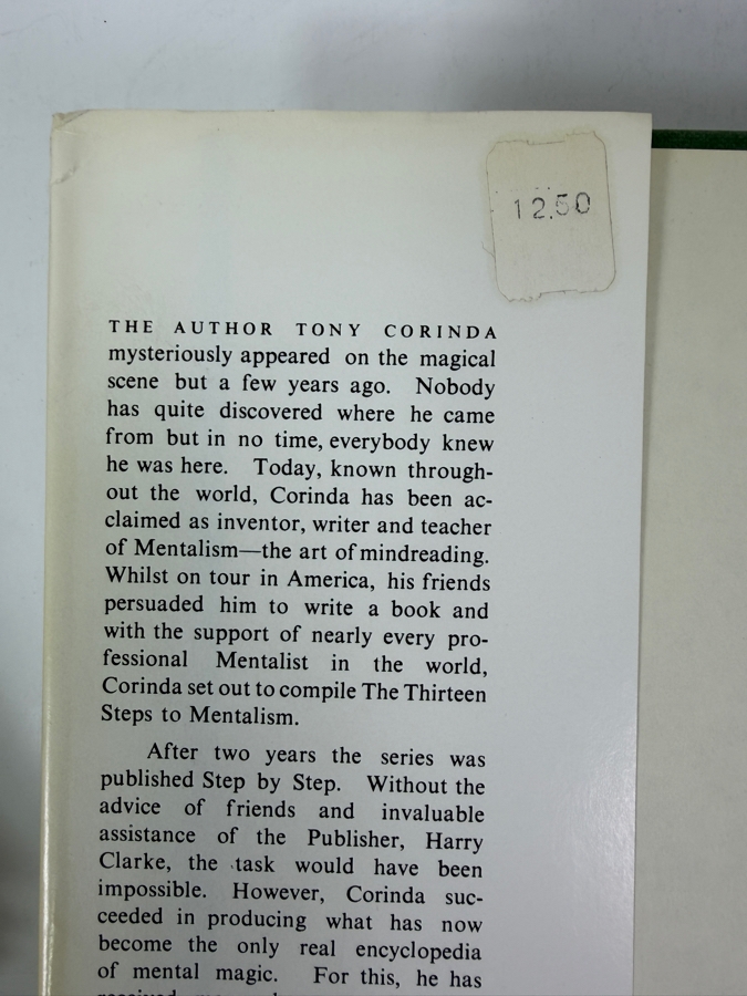 Vintage 1968 First Edition Hardcover Book 13 Steps To Mentalism By Corinda Published By Louis Tannen [Photo 2]