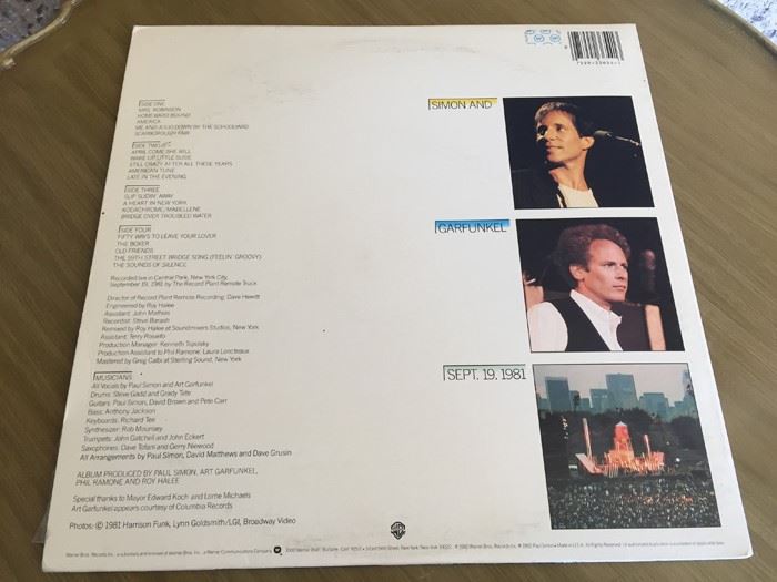 Simon & Garfunkel ‎- The Concert In Central Park - Warner Bros. Records ‎- 2BSK 3654 [Photo 2]