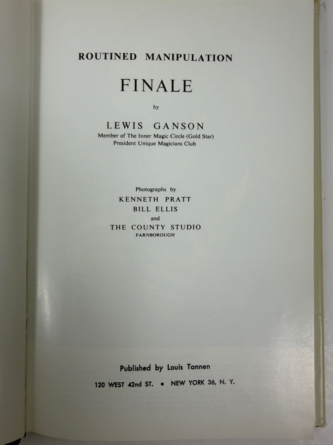 Vintage Hardcover Book Routined Manipulation Finale By Lewis Ganson Published By Louis Tannen [Photo 2]