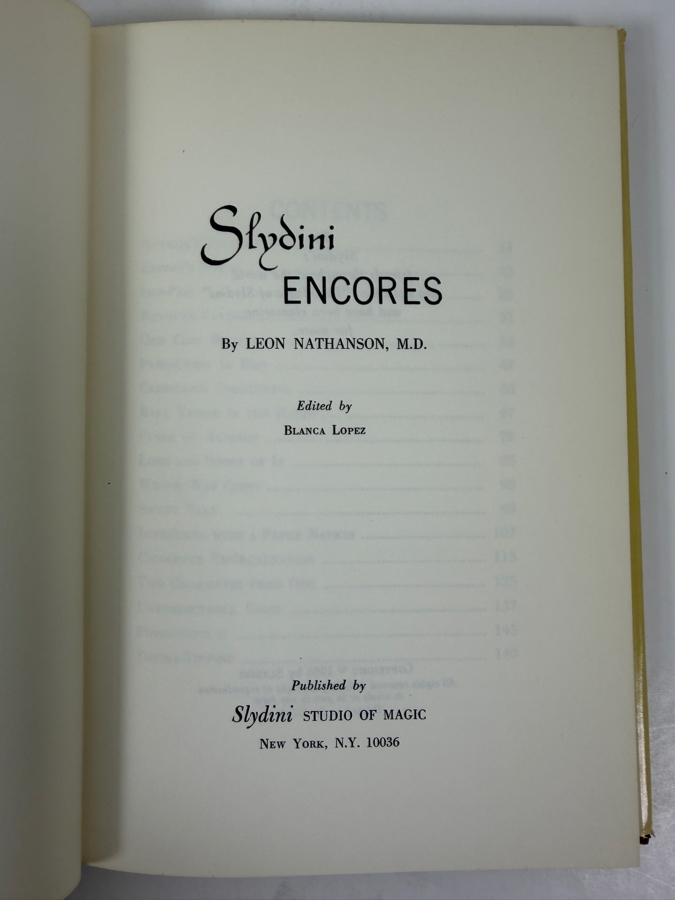 Vintage 1966 First Edition Hardcover Book Slydini Encores Published By Slydini Studio Of Magic [Photo 3]