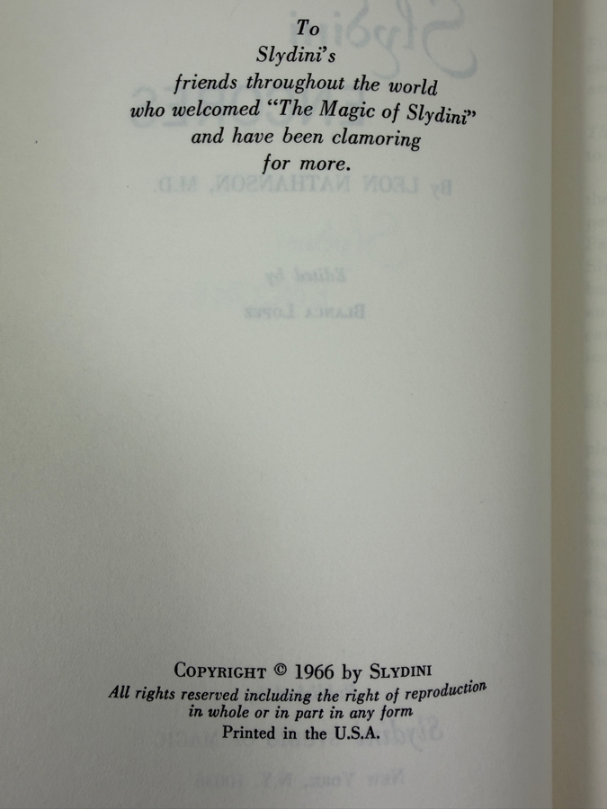Vintage 1966 First Edition Hardcover Book Slydini Encores Published By Slydini Studio Of Magic [Photo 4]