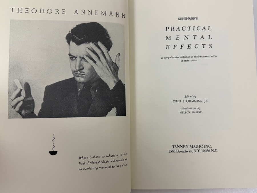 Vintage 1963 Hardcover Book Theodore Annemann's Practical Mental Effects Published By Tannen Magic Inc. [Photo 3]