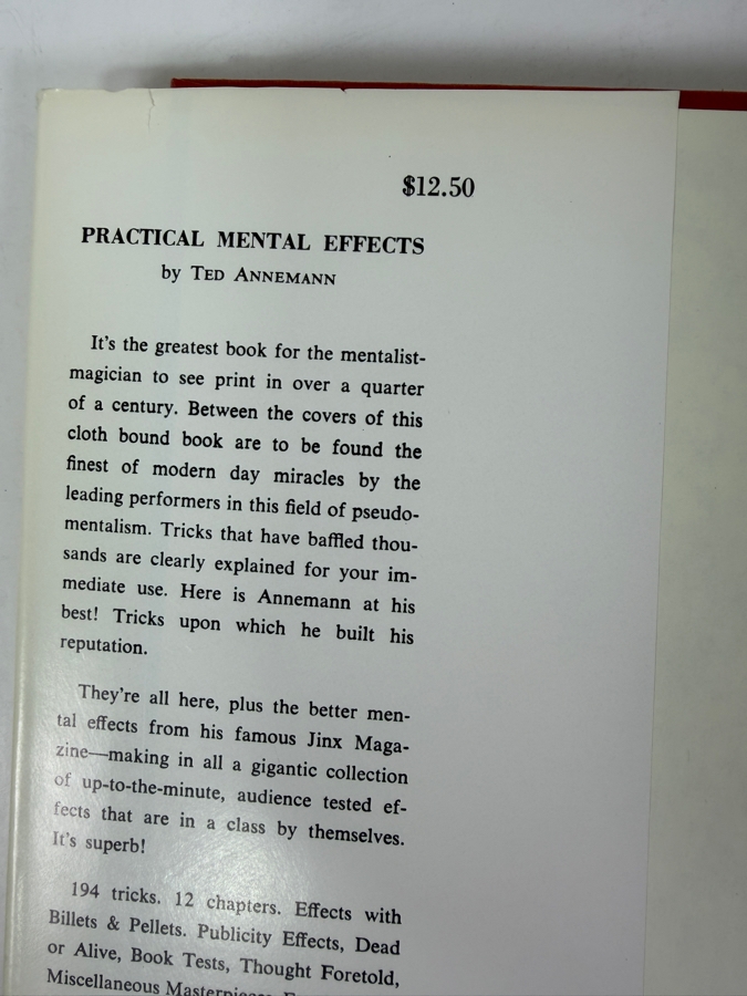 Vintage 1963 Hardcover Book Theodore Annemann's Practical Mental Effects Published By Tannen Magic Inc. [Photo 2]