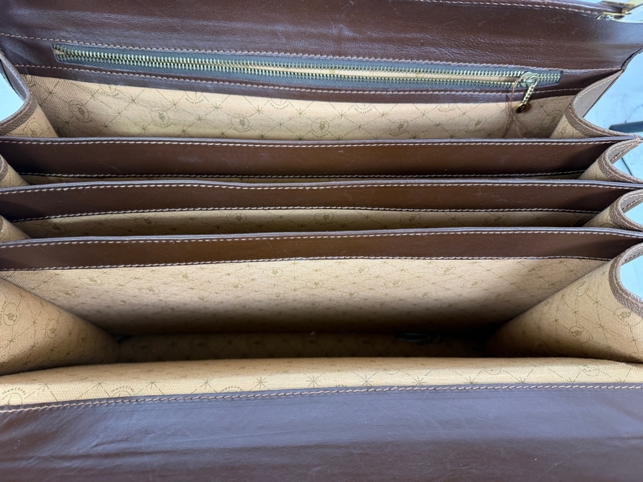 Trussardi Leather Satchel Briefcase Bag 17.5W X 7D X 12H [Photo 9]