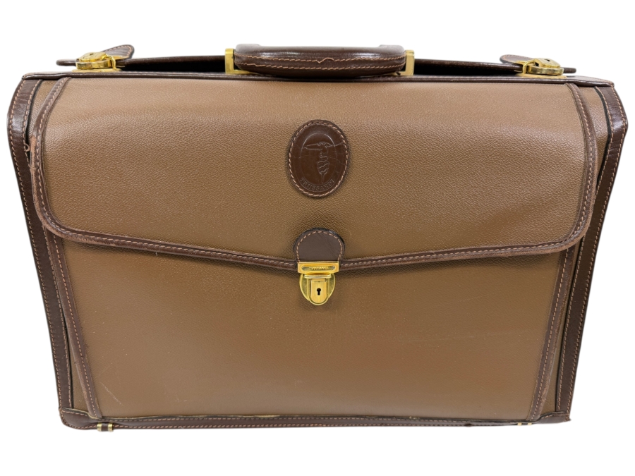 Trussardi Leather Satchel Briefcase Bag 17.5W X 7D X 12H