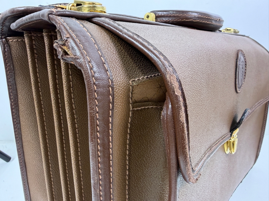 Trussardi Leather Satchel Briefcase Bag 17.5W X 7D X 12H [Photo 4]