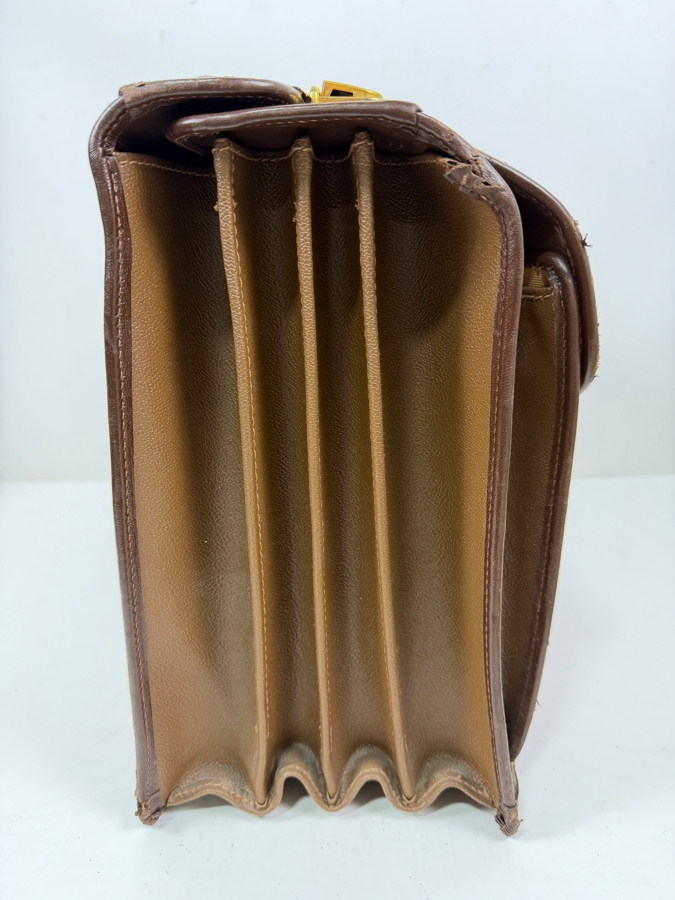 Trussardi Leather Satchel Briefcase Bag 17.5W X 7D X 12H [Photo 5]