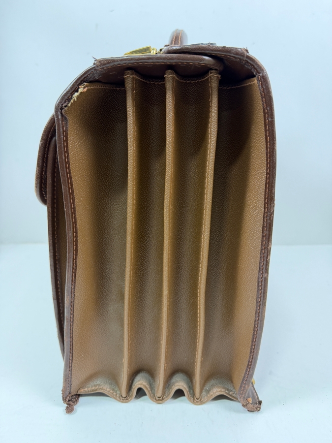 Trussardi Leather Satchel Briefcase Bag 17.5W X 7D X 12H [Photo 7]