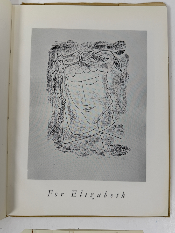 Signed Cecil Collins: Paintings And Drawings (1935-1945) Hardcover Book, Signed Postcard And Signed Personalized Letter (All Signed By Cecil's Wife Elisabeth Collins (1904-2000, English) Who Was Also A Renowned Artist) - See Photos [Photo 15]