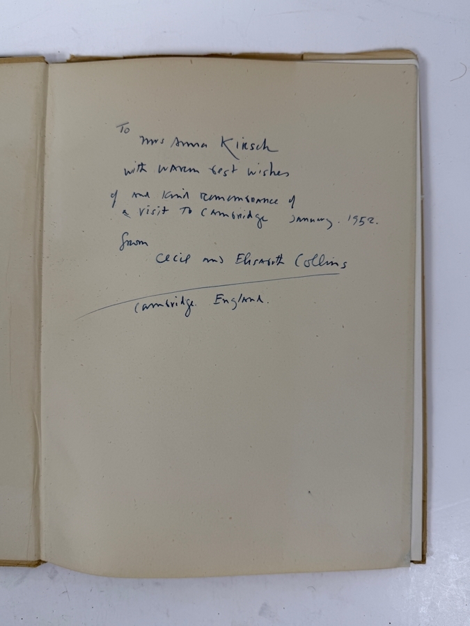 Signed Cecil Collins: Paintings And Drawings (1935-1945) Hardcover Book, Signed Postcard And Signed Personalized Letter (All Signed By Cecil's Wife Elisabeth Collins (1904-2000, English) Who Was Also A Renowned Artist) - See Photos [Photo 4]