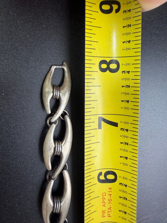 Vintage Sigi Pineda Mexico Modernist Sterling Silver 8' Bracelet Taxco Silver 33.8g [Photo 9]