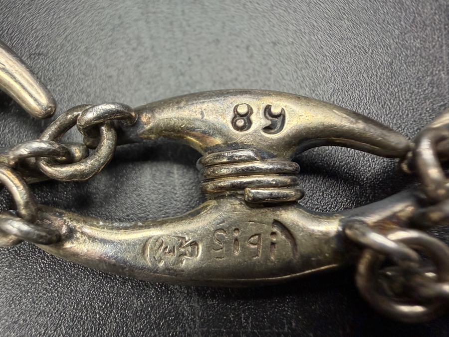 Vintage Sigi Pineda Mexico Modernist Sterling Silver 8' Bracelet Taxco Silver 33.8g [Photo 4]