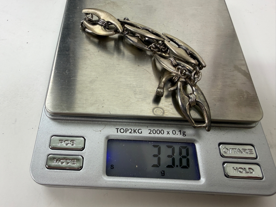 Vintage Sigi Pineda Mexico Modernist Sterling Silver 8' Bracelet Taxco Silver 33.8g [Photo 10]