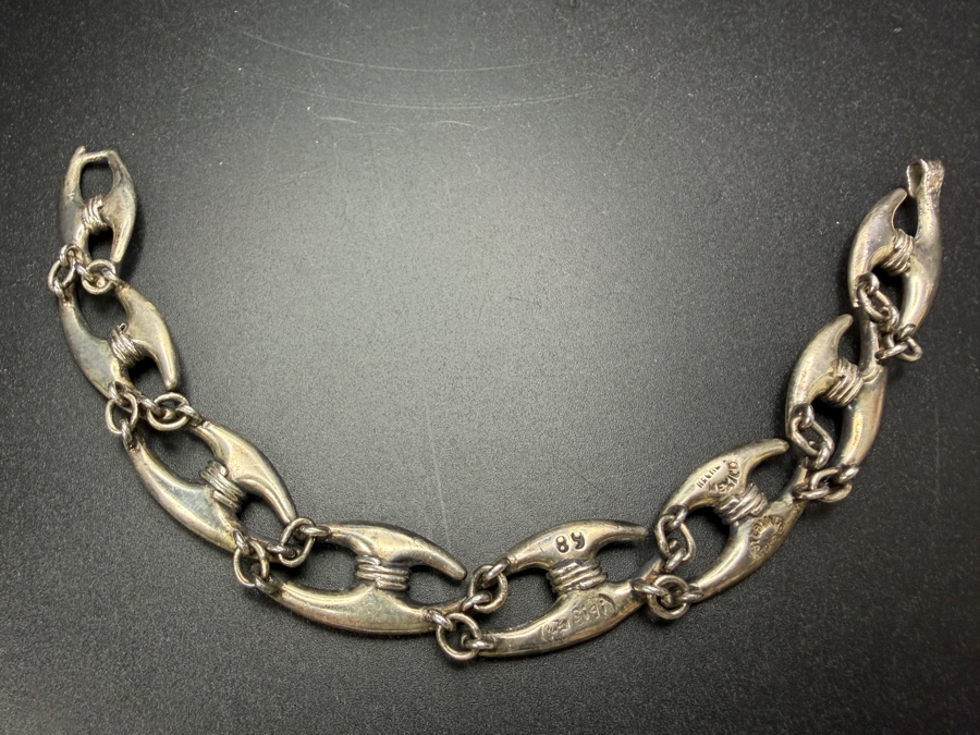 Vintage Sigi Pineda Mexico Modernist Sterling Silver 8' Bracelet Taxco Silver 33.8g [Photo 7]