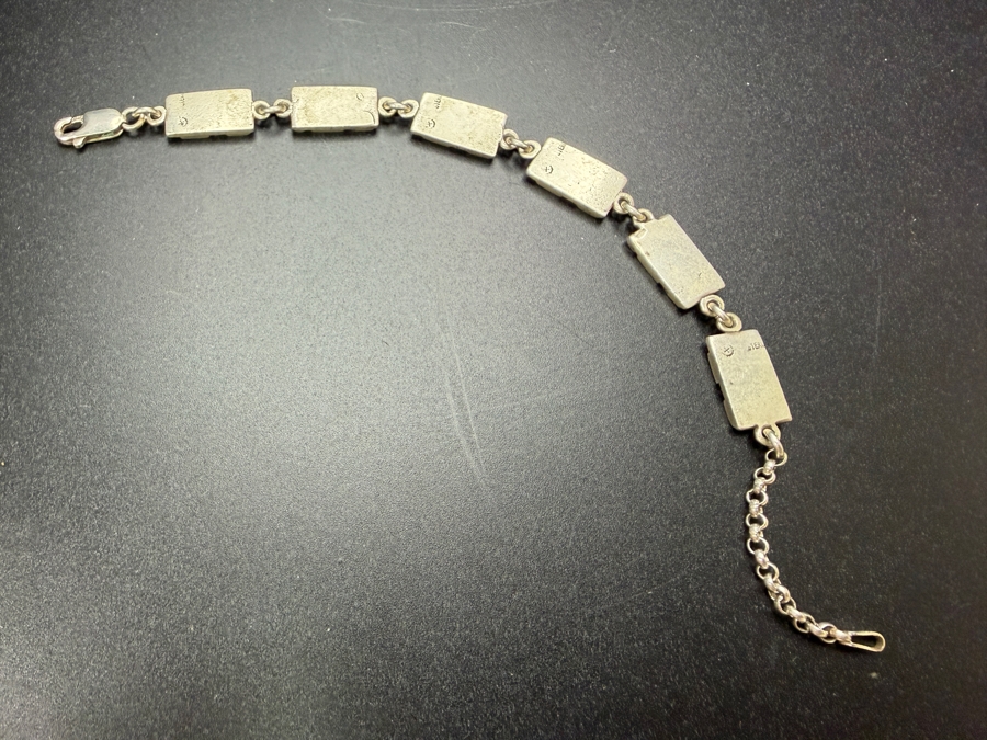 Vintage Sterling Silver Signed Italian 7' Bracelet 13.1g [Photo 5]