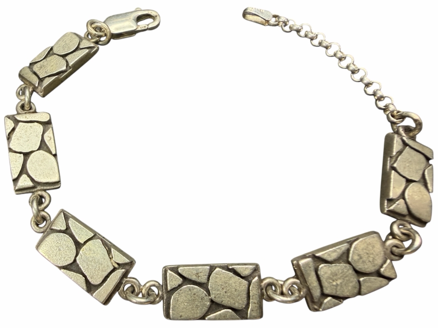 Vintage Sterling Silver Signed Italian 7' Bracelet 13.1g