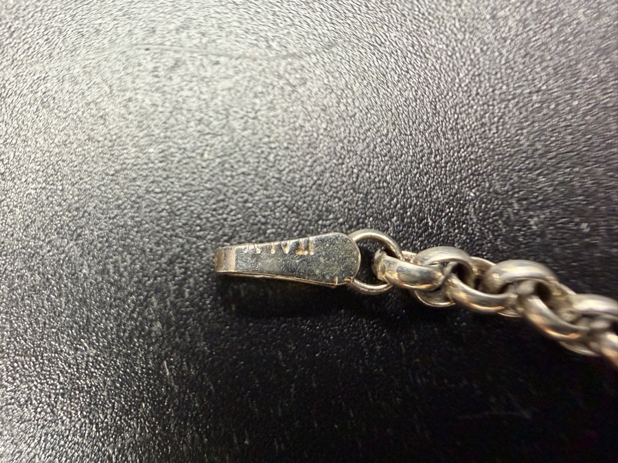 Vintage Sterling Silver Signed Italian 7' Bracelet 13.1g [Photo 2]