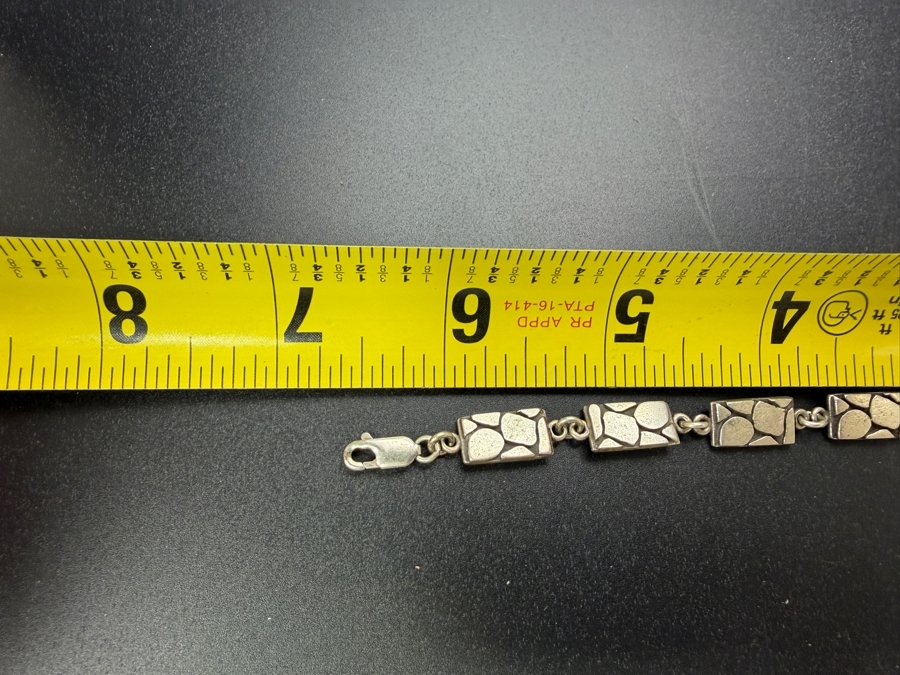 Vintage Sterling Silver Signed Italian 7' Bracelet 13.1g [Photo 6]