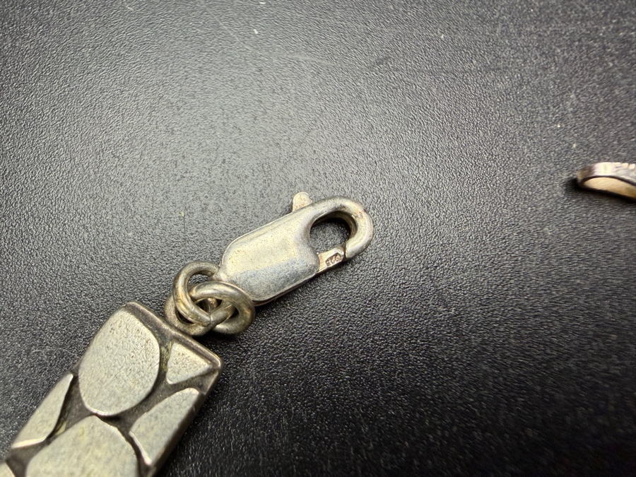 Vintage Sterling Silver Signed Italian 7' Bracelet 13.1g [Photo 3]