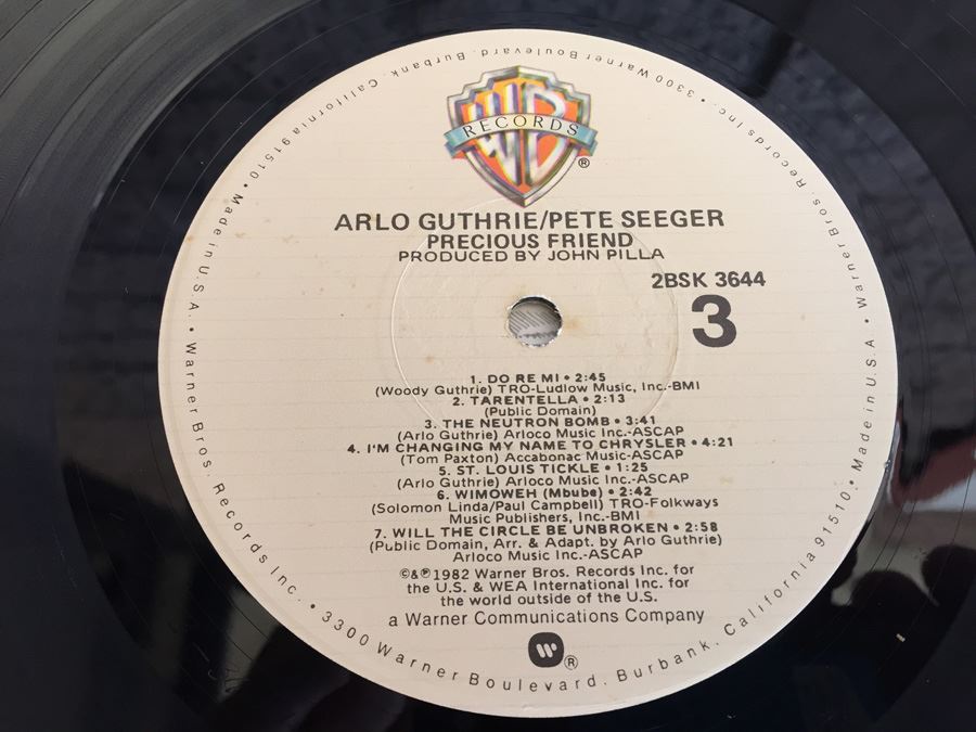 Arlo Guthrie / Pete Seeger ‎- Precious Friend - Warner Bros. Records ‎- 2BSK 3644 - PROMO [Photo 11]
