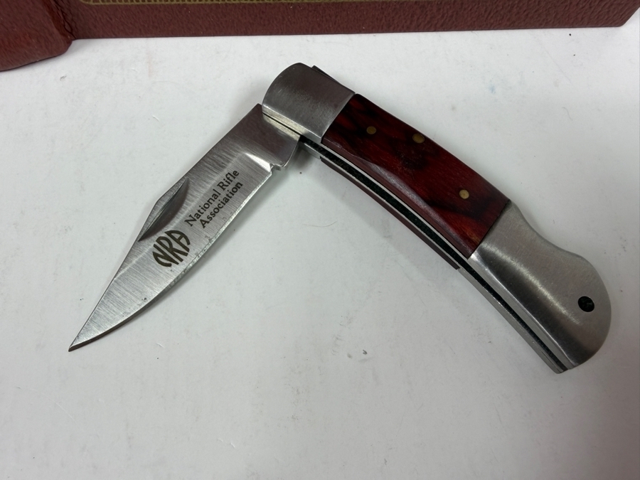 Eternal Vigilance National Rifle Association Of America Faux Book Safe And NRA Folding Knife [Photo 2]