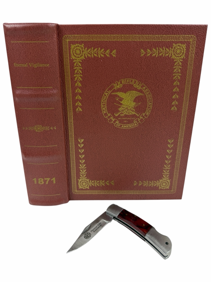 Eternal Vigilance National Rifle Association Of America Faux Book Safe And NRA Folding Knife