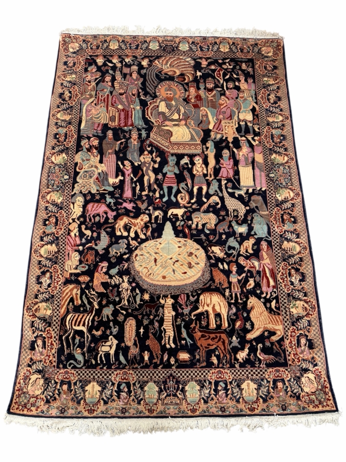 Vintage Persian Lahore Area Rug (King Solomon) 84' X 55'
