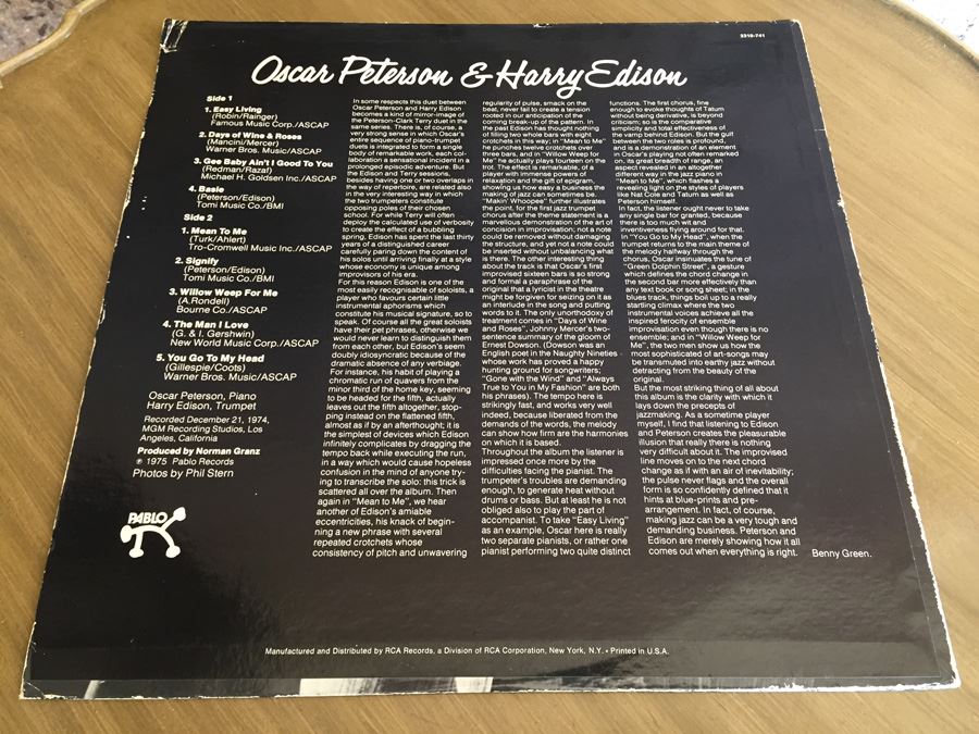 Oscar Peterson & Harry Edison ‎- Oscar Peterson & Harry Edison - Pablo Records ‎- 2310 741 [Photo 2]