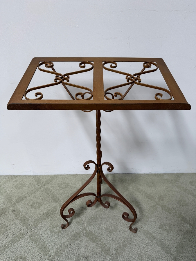 Vintage Italian Gilt Wrought Iron Book Music Lecture Stand 22.5W X 14D X 34H [Photo 2]